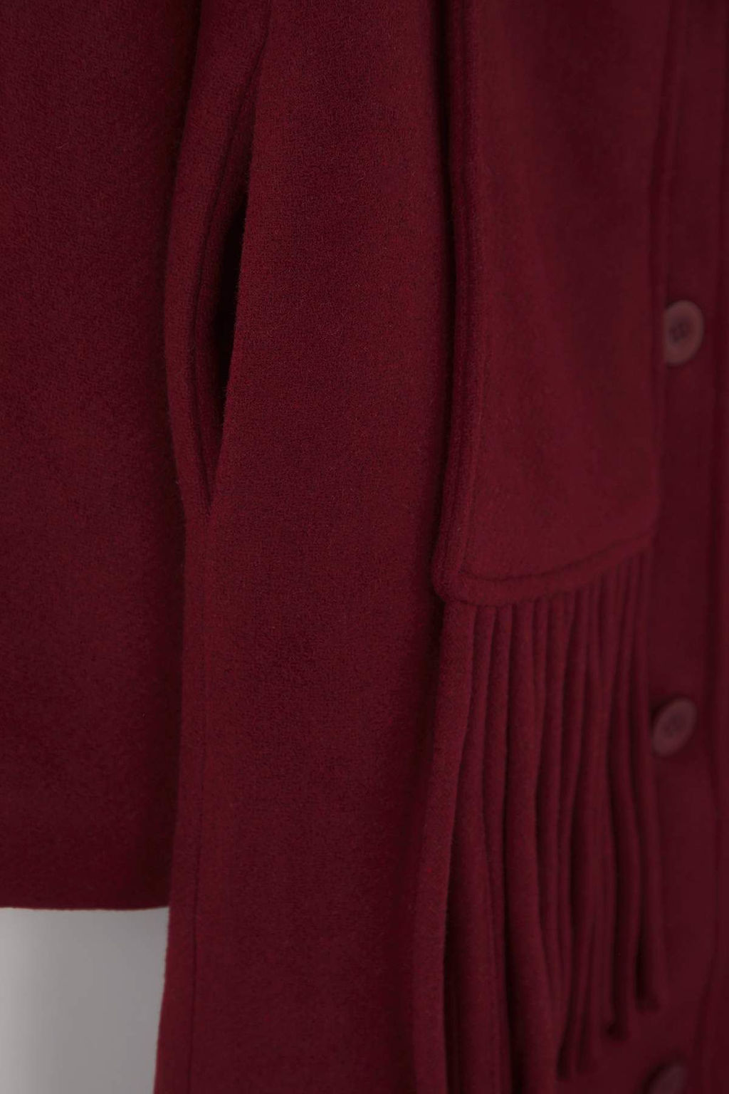 Bordo Sal Detayl? Mono Kapama Oversize Uzun Kase Kaban TWOAW26KB00041 - Trendyolmilla фото 7