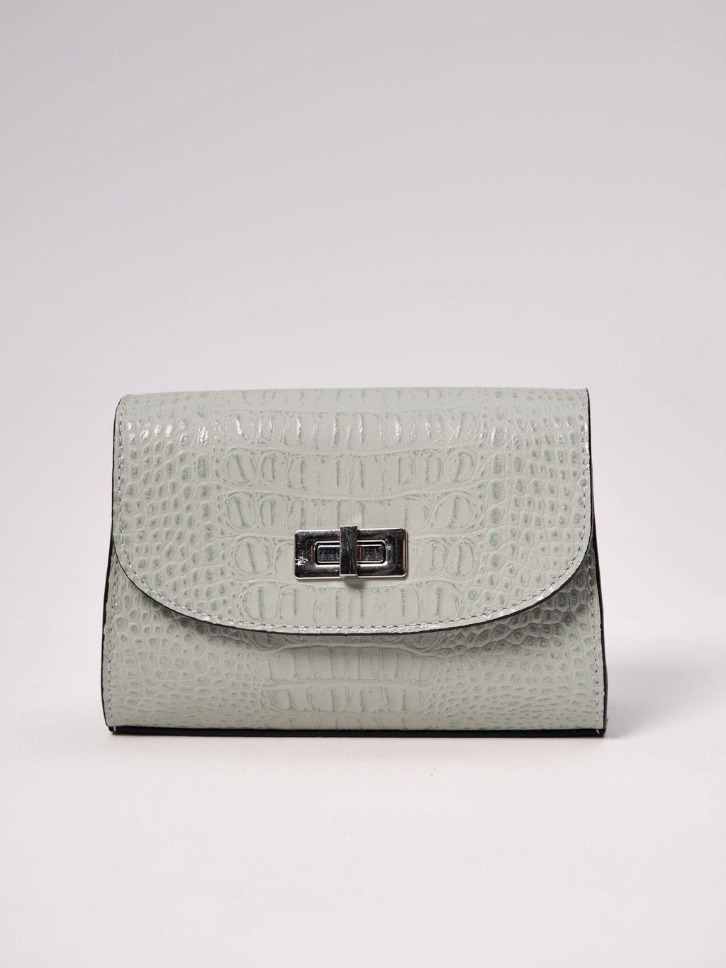 Сумка кожаная на плечо Deboro 31033 серо-зеленый