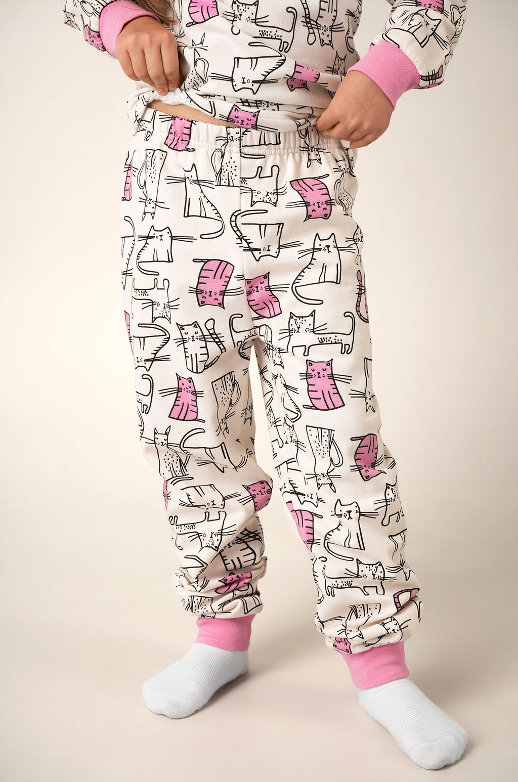 Пижама из футера с начесом для девочки Happyfox