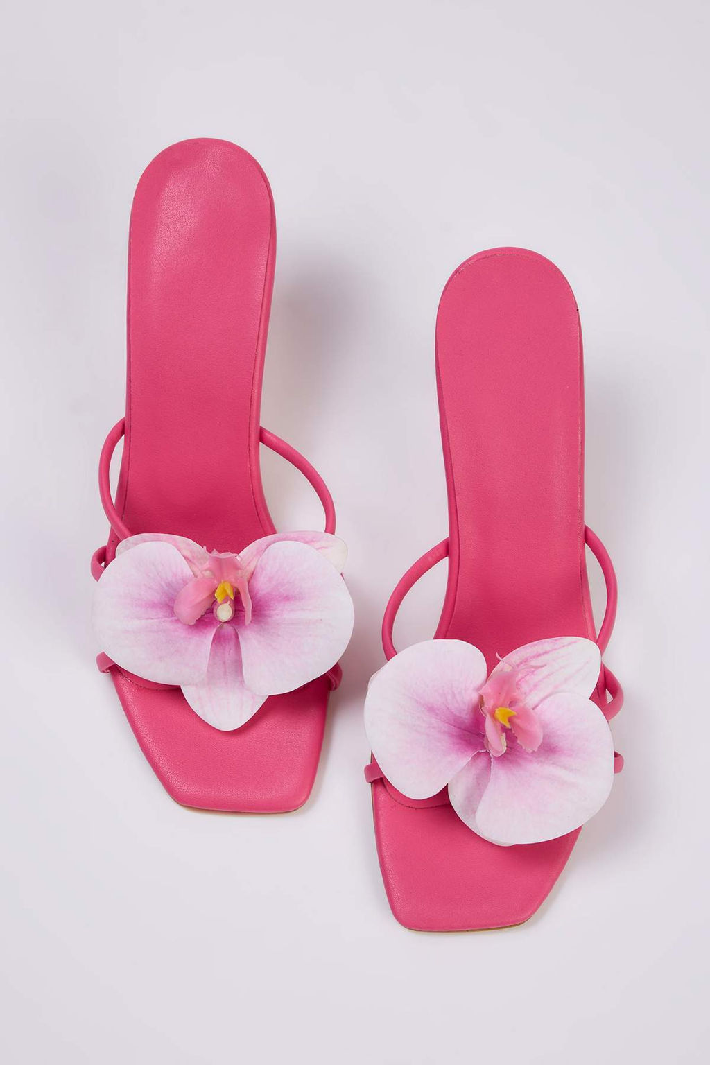Trendyol Shoes Fusya Cicek Detayl? Kare Burun Kad?n Ince Topuklu Terlik TAKSS25TO00106 - Trendyolmilla фото 8
