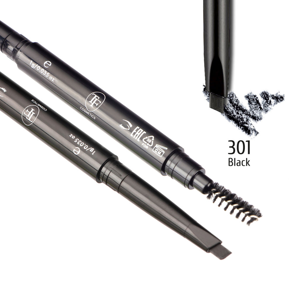 TF CEB03 Карандаш для бровей механический с щеточкой BROW ACADEMY тон 301 черный