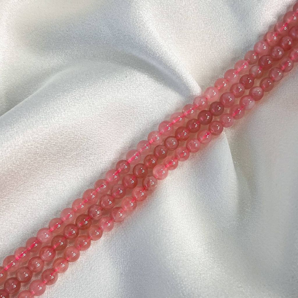 Бусины для украшений из мадагаскарского Розового кварца 39 см