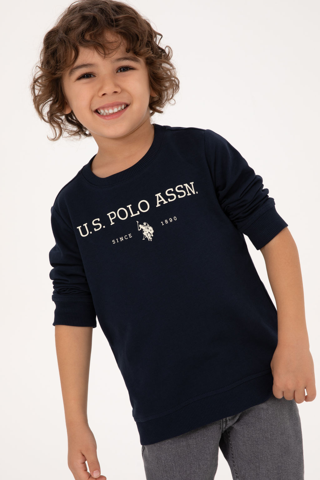 Erkek Гocuk Lacivert Bisiklet Yaka Sweatshirt - U.s. polo assn фото 4