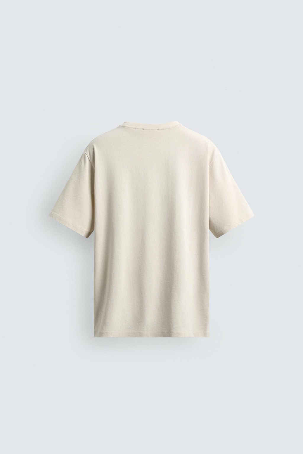 CAMISETA REGULAR FIT MEZCLA ALGOD?N / Beige claro - Zara фото 8