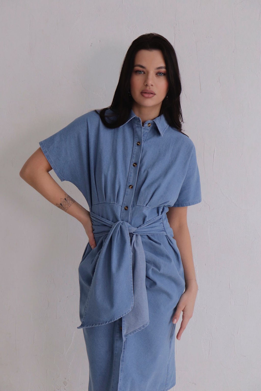 12147 Платье-рубашка джинсовое - Martichelli фото 13