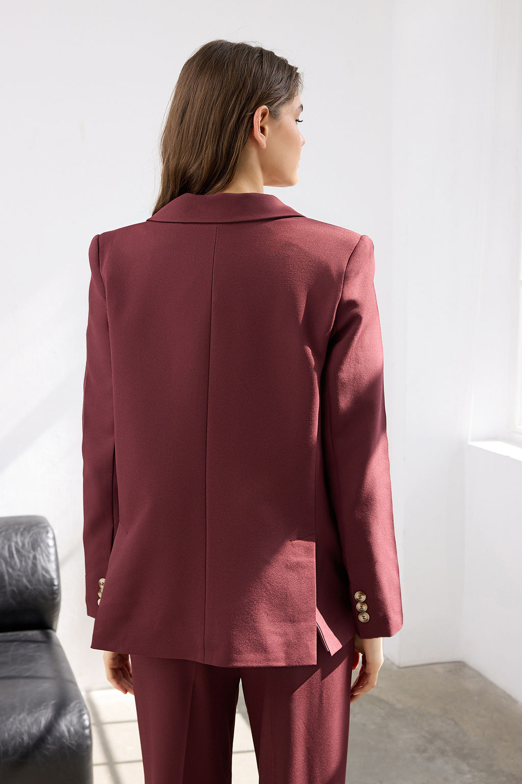 Limited Edition Bordo Regular Astarl? Dokuma Blazer Ceket TWOAW23BC00132