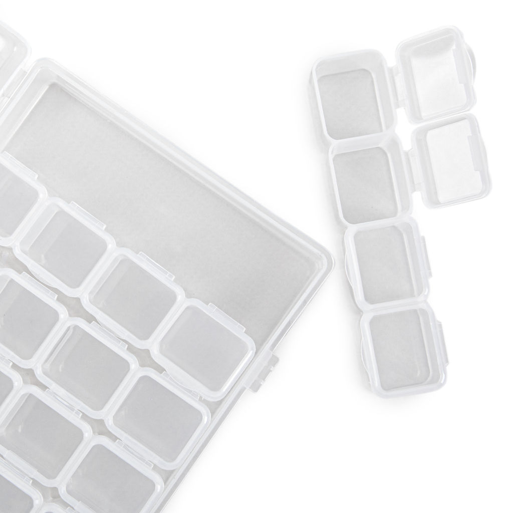 Gamma Органайзер пластиковый для бисера с ячейками 28 шт. ОМ-028 пластик 10.6 x 17.5 x 2.6 см прозрачный