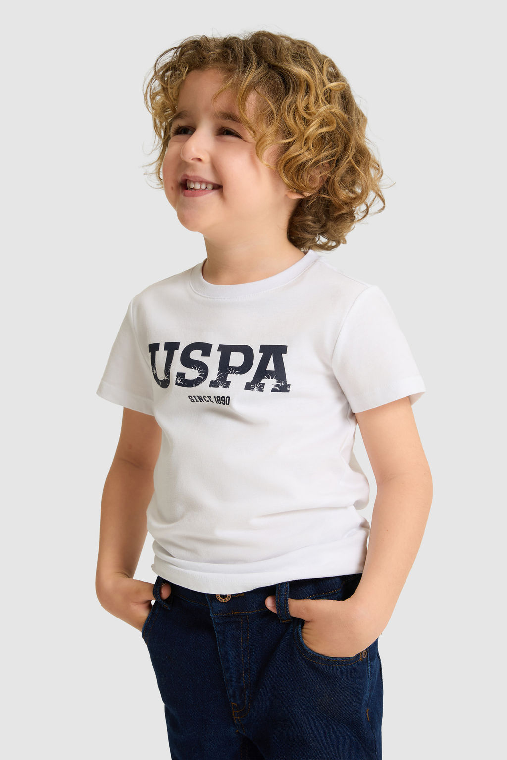Erkek _ocuk Beyaz Bisiklet Yaka Basic Ti__rt - U.s. polo assn фото 8