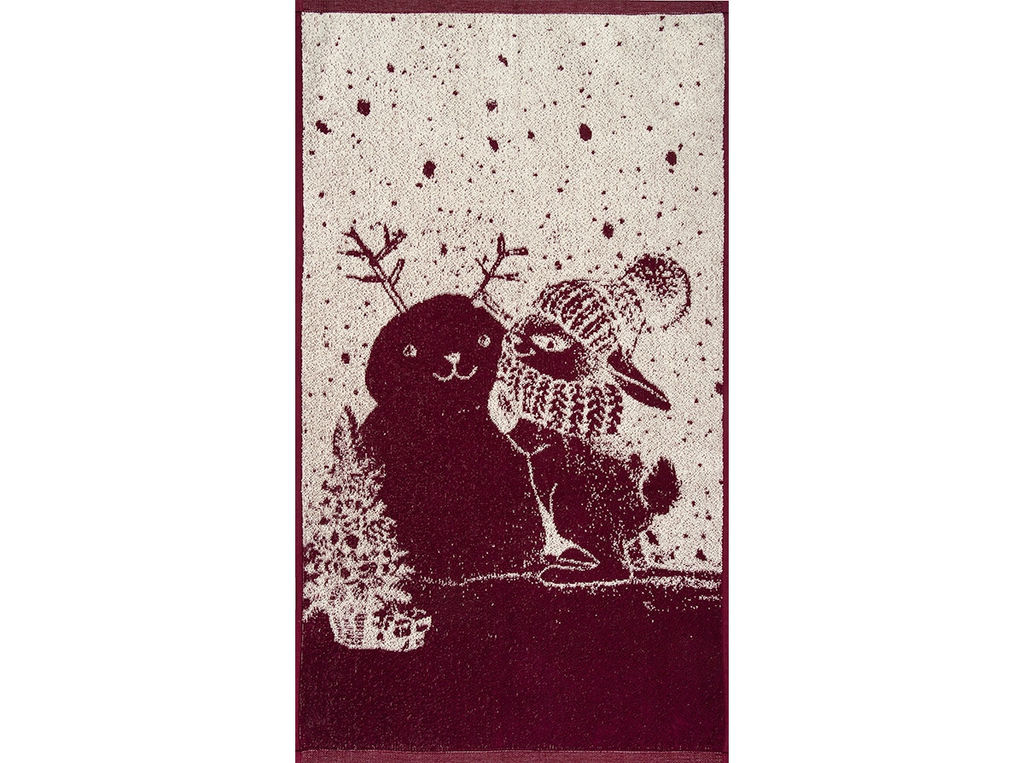 Полотенце махровое 6с103.412ж1 Зимняя забава (кр.дерево1) 50х90см