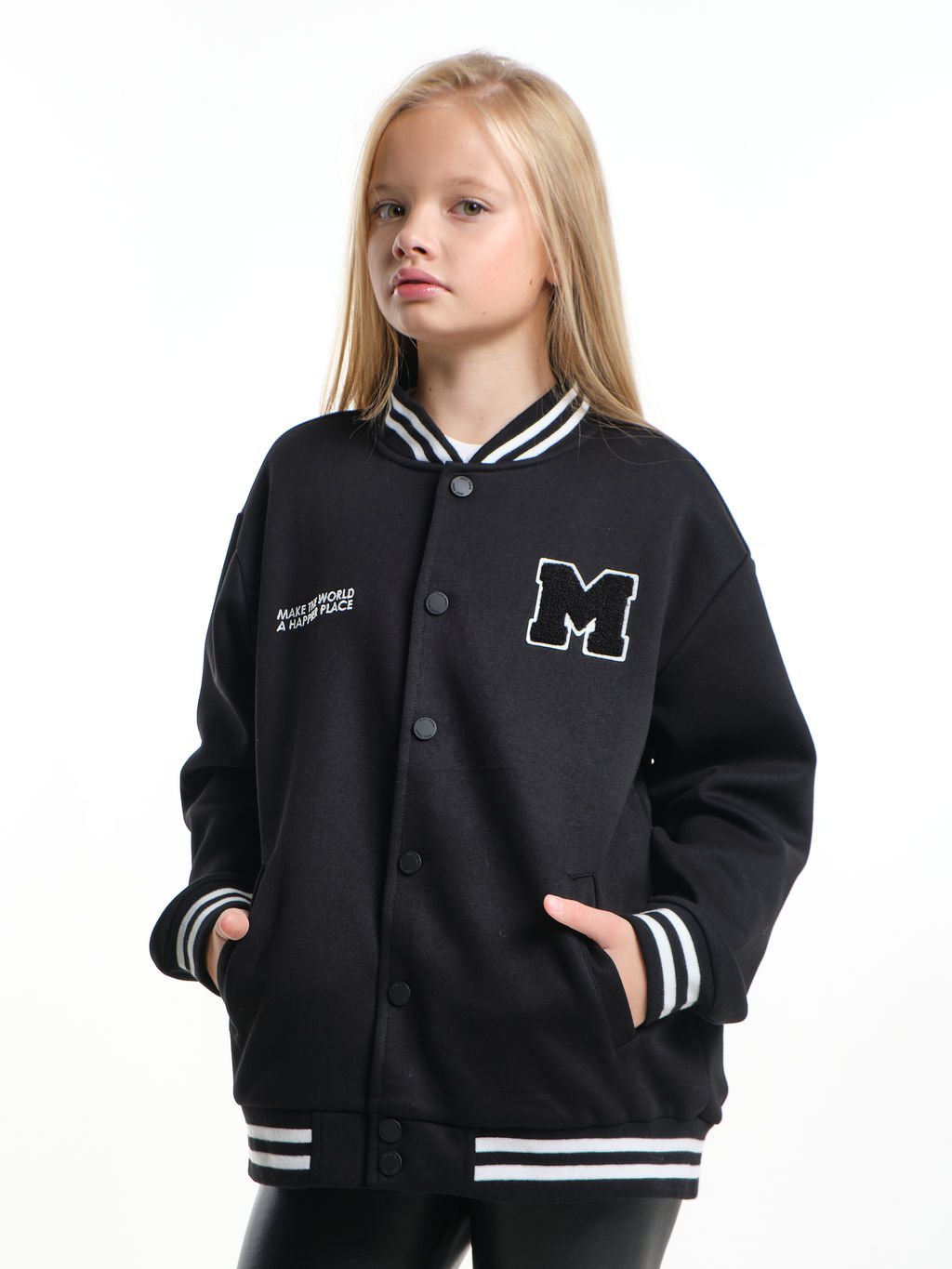 Бомбер (джемпер) 33-25015 черный - Mini maxi фото 2