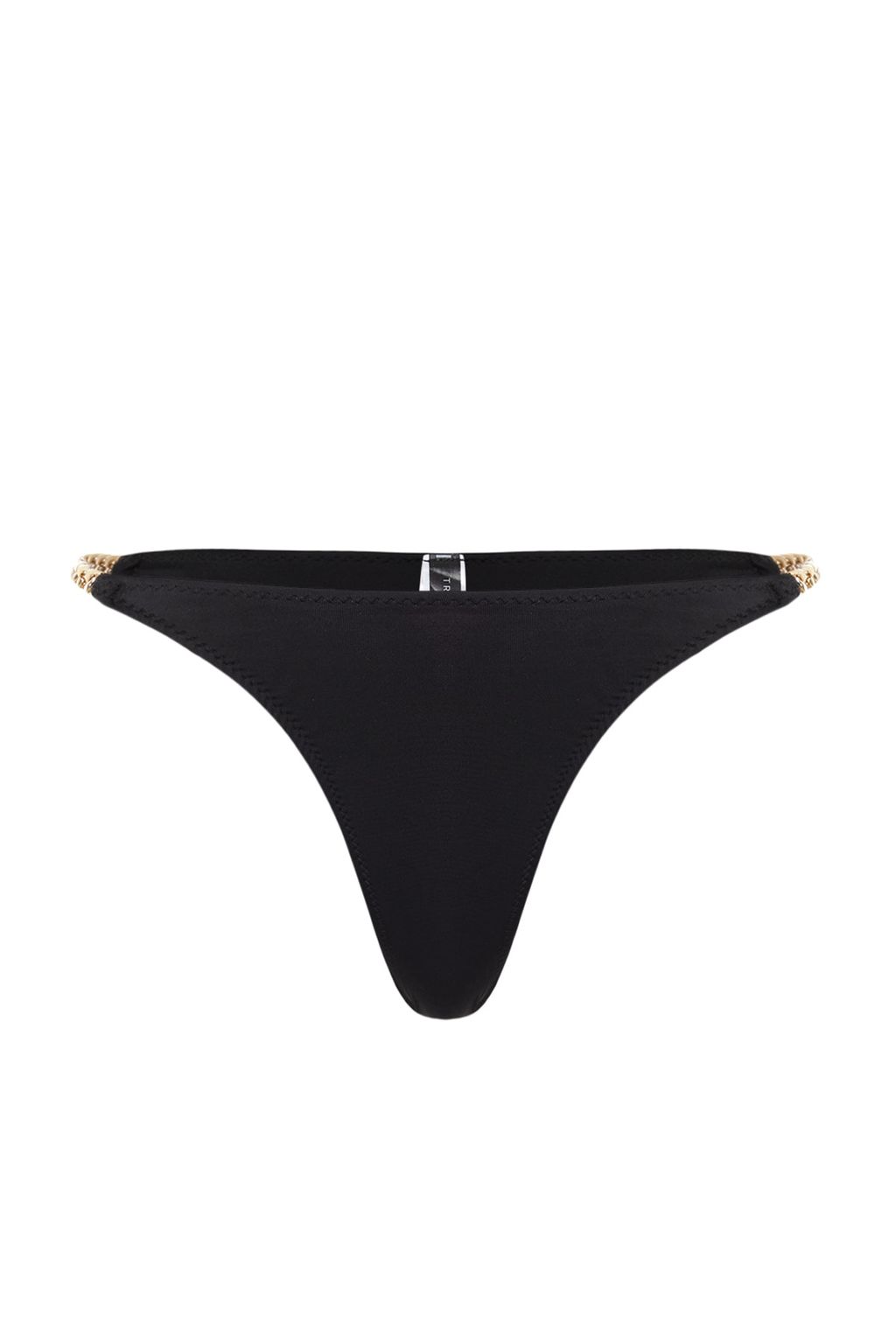 Siyah Zincir Aksesuarl? High Leg Brazilian Bikini Alt? TBESS22BA0046