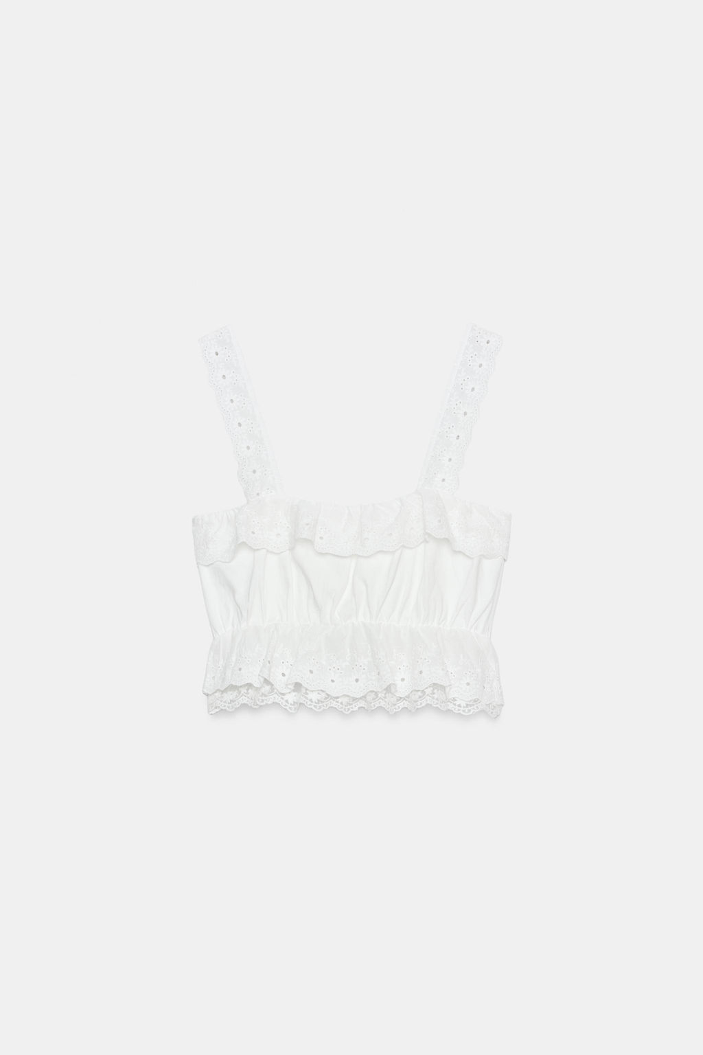 TOP CORTO BORDADOS PERFORADOS / Blanco