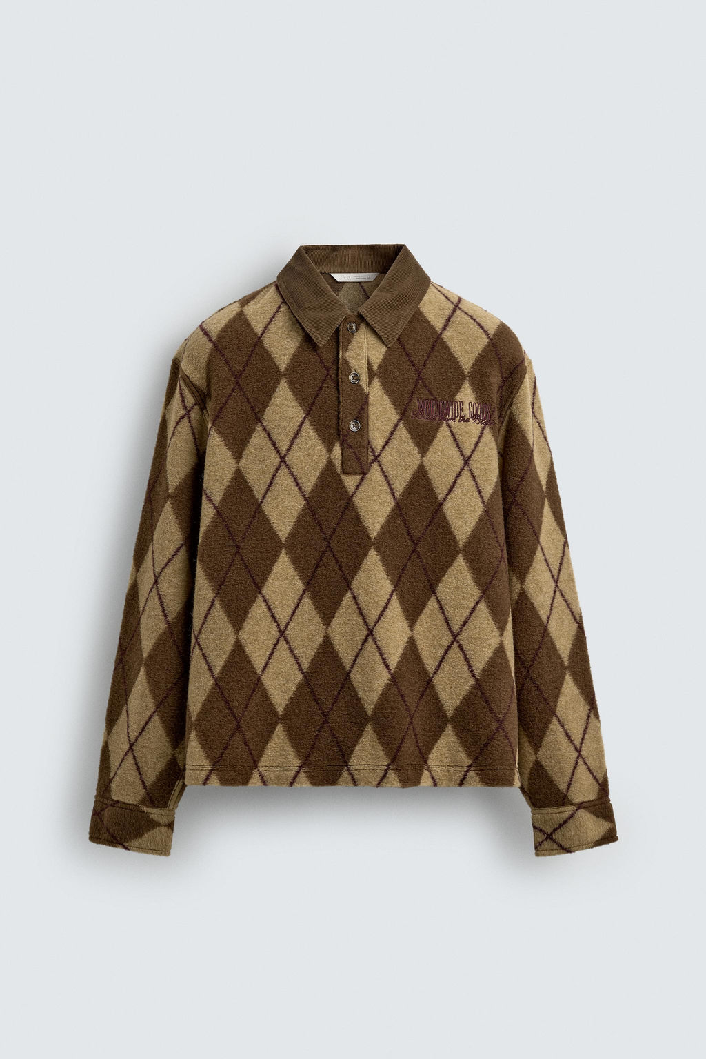 DIAMOND JACQUARD TEXTURED POLO SHIRT - Zara фото 7