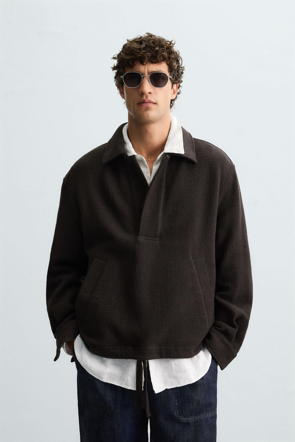 TEXTURED POLO OVERSHIRT - Zara фото 2
