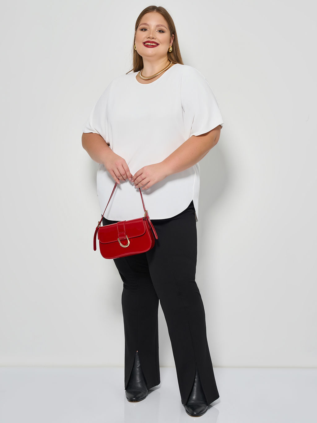 Блузка 0250-1 белый муар