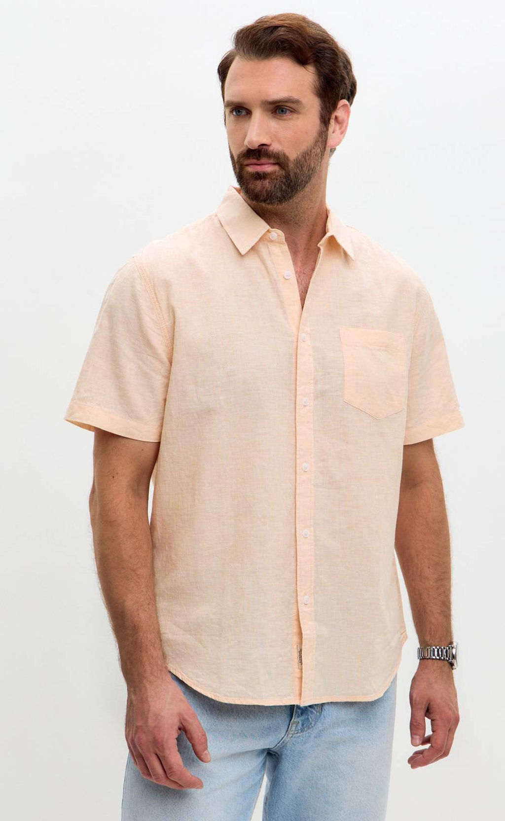 Рубашка к/р лен F111-0450 l.orange - Fine joyce фото 3