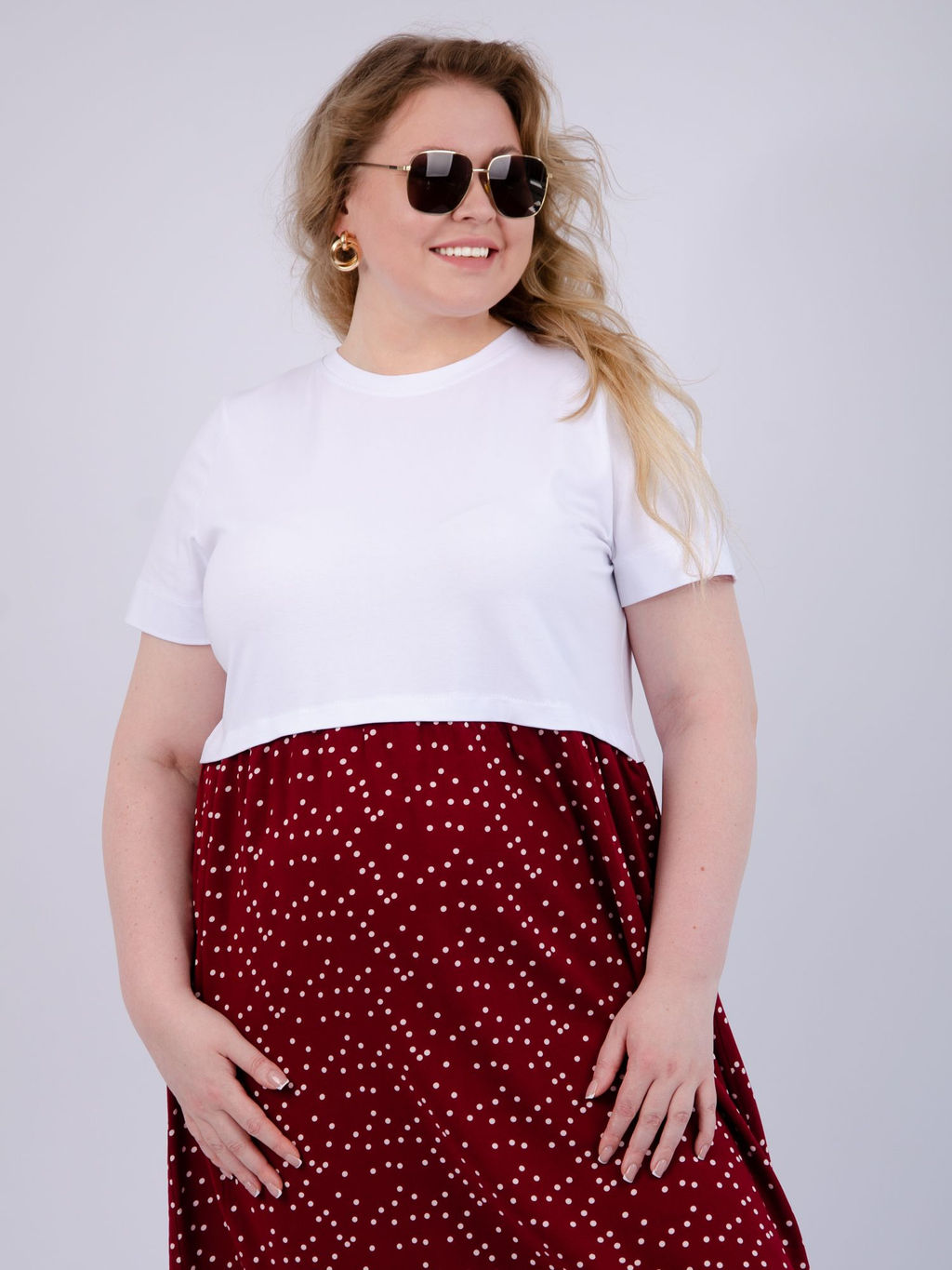 Платье Виттория, вискоза/кулирка До 60 размера - Малина фото 89