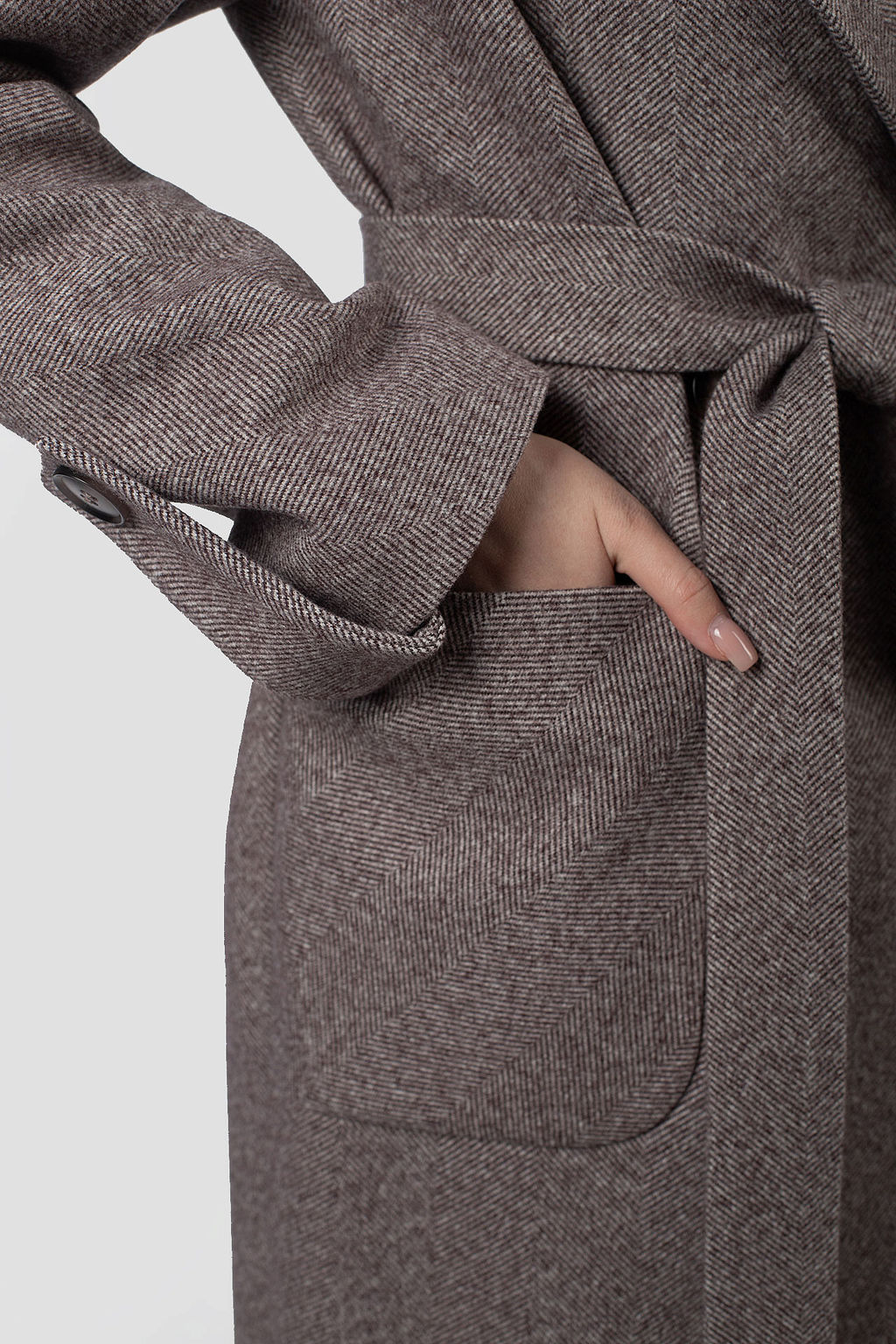 01-12229 Пальто женское демисезонное (пояс) - El podio фото 15