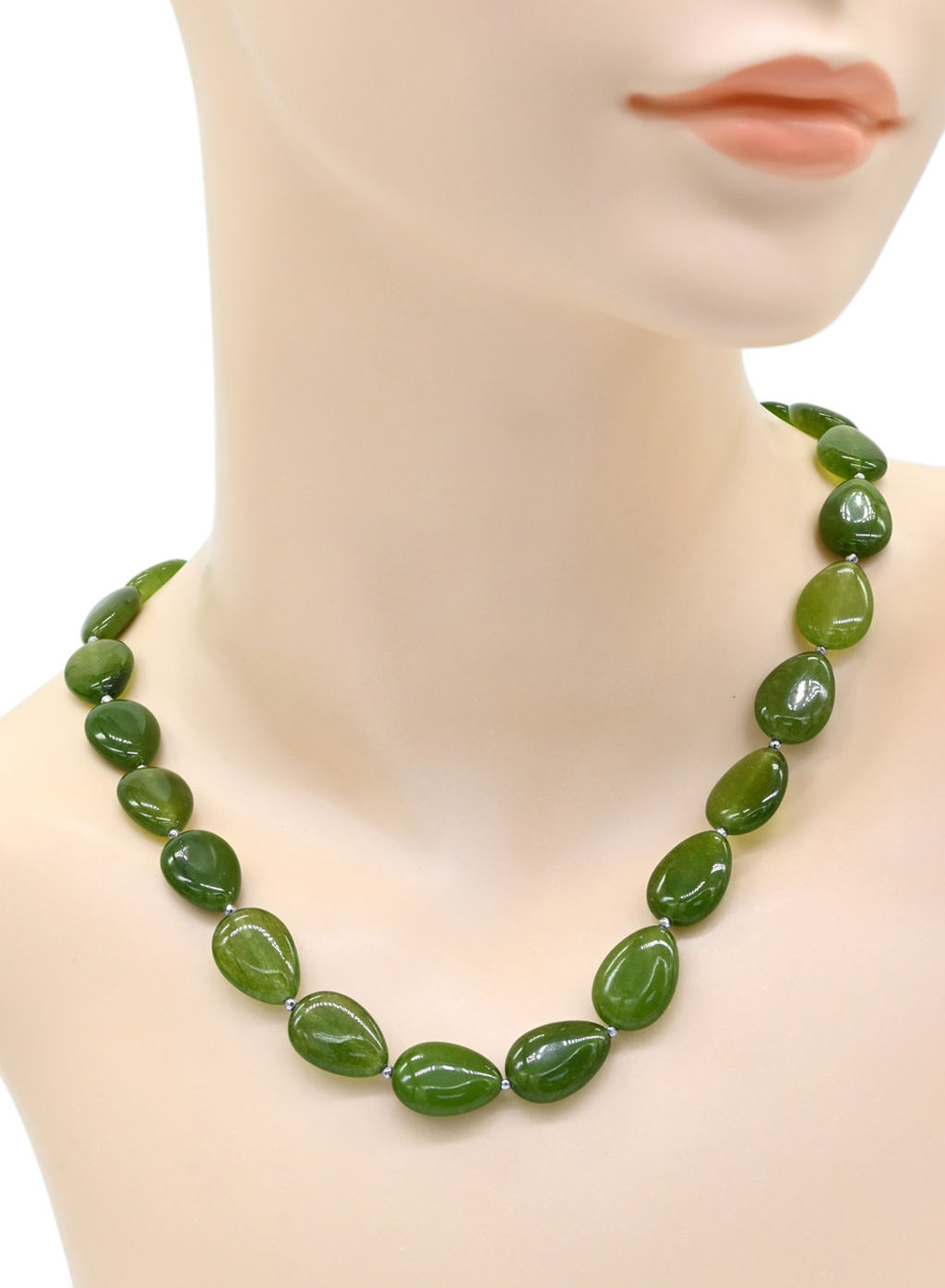 Бусы из кварца тонированного капля 12*18мм цв.зеленый, 49см - Радуга камня фото 3