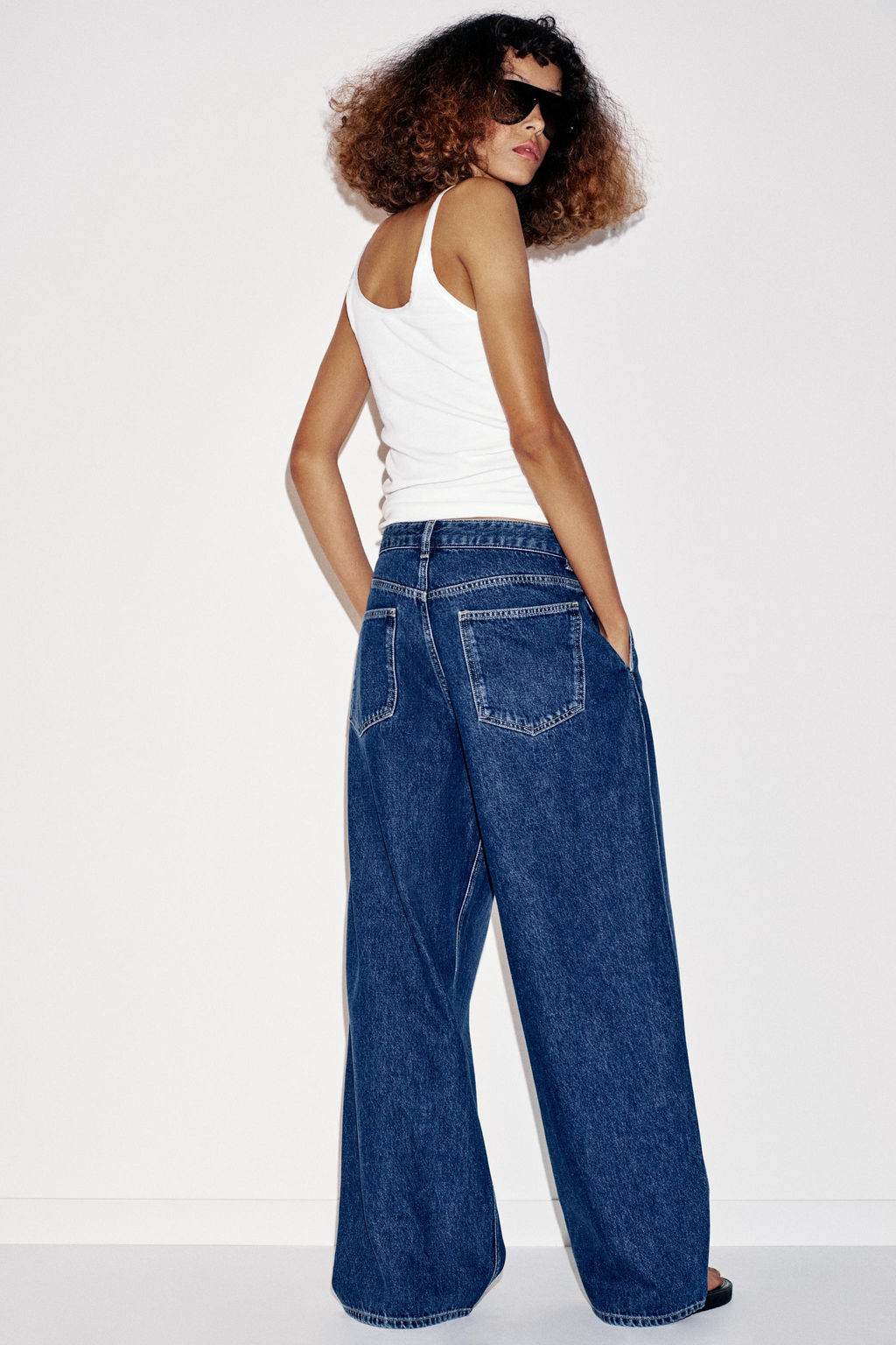 JEANS Z1975 LOOSE FIT TIRO ALTO CORCHETES / Azul medio - Zara фото 14