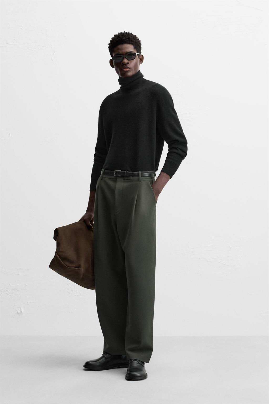 RELAXED FIT PLEATED TROUSERS - Zara фото 9