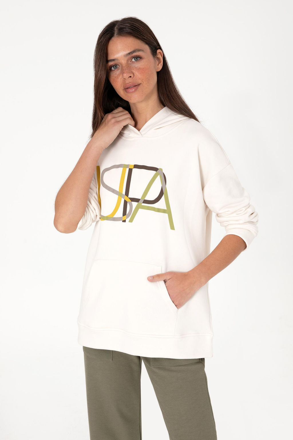 Kad_n Krem Sweatshirt Sepette S_rpriz _ndirim - U.s. polo assn фото 3