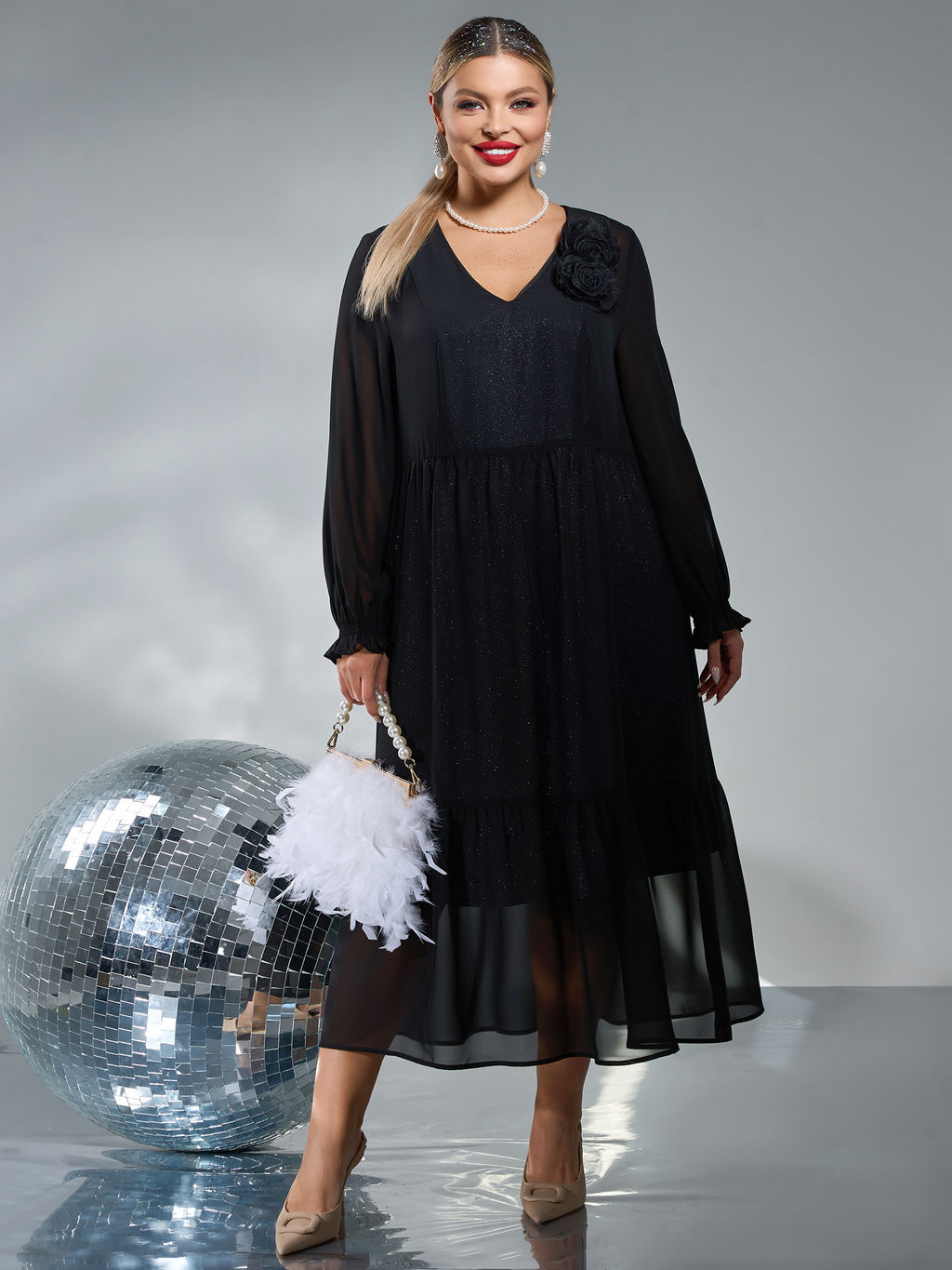 Платье 0355-1 чёрный кристалл