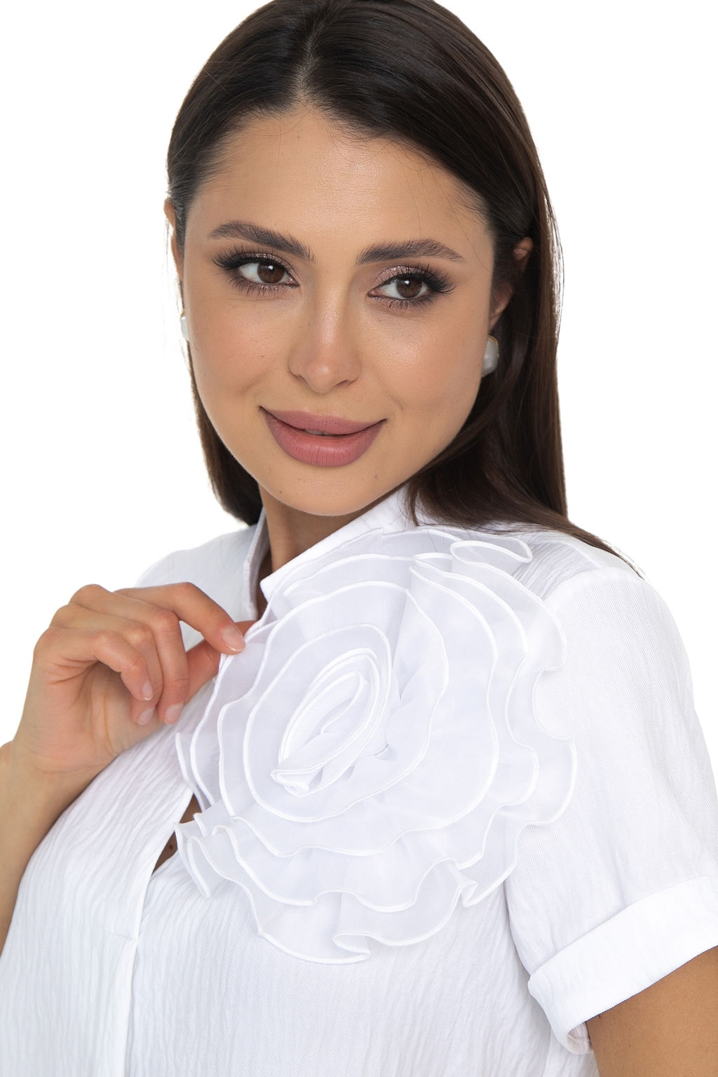 Блуза Нежность (лён,вайт)