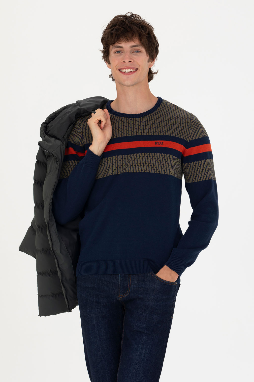U. S. Polo Assn / Мужской темно-синий свитер - U.s. polo assn фото 15
