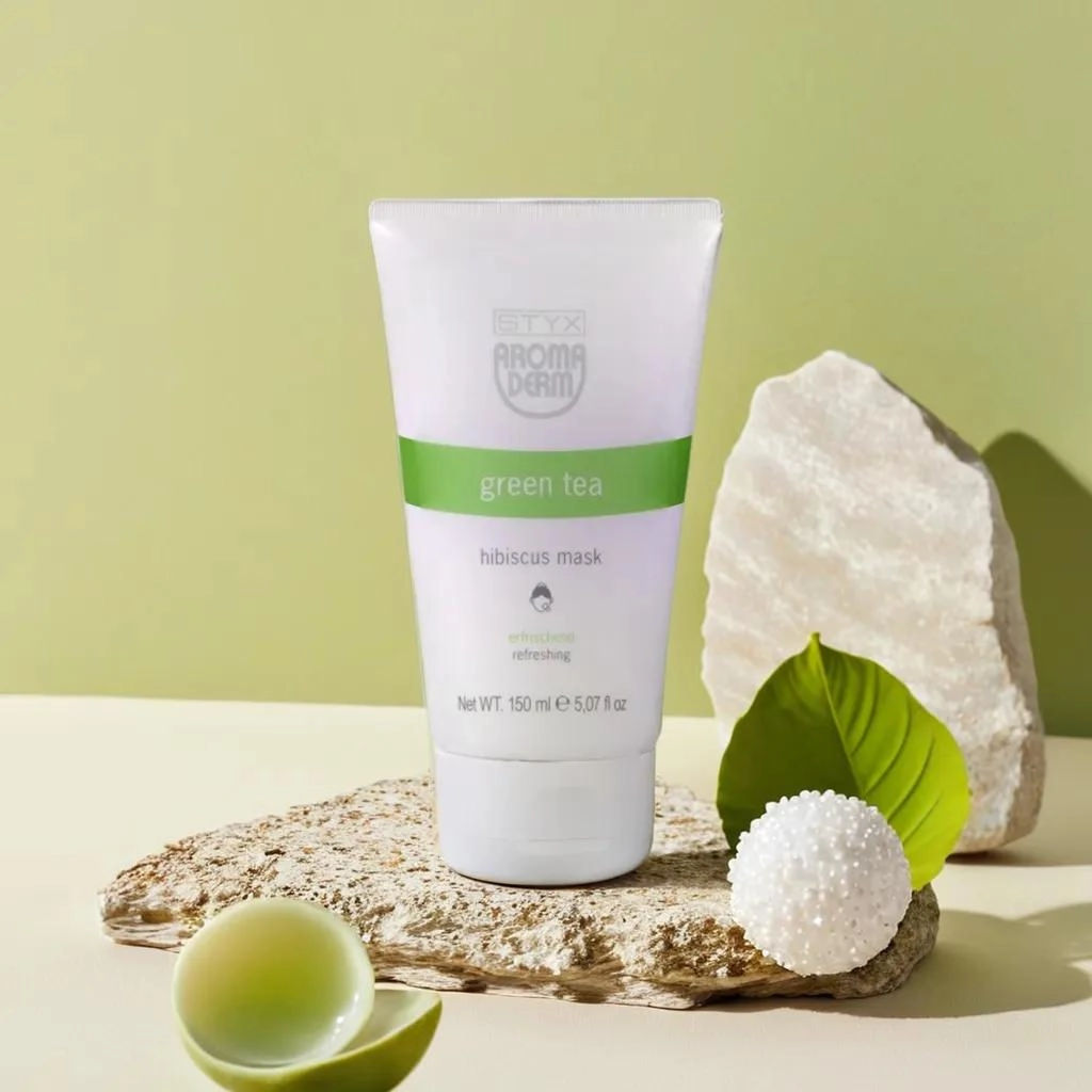 Обновляющая маска для усталой и тусклой кожи с экстрактом гибискуса ЗЕЛЕНЫЙ ЧАЙ STYX, 150 мл