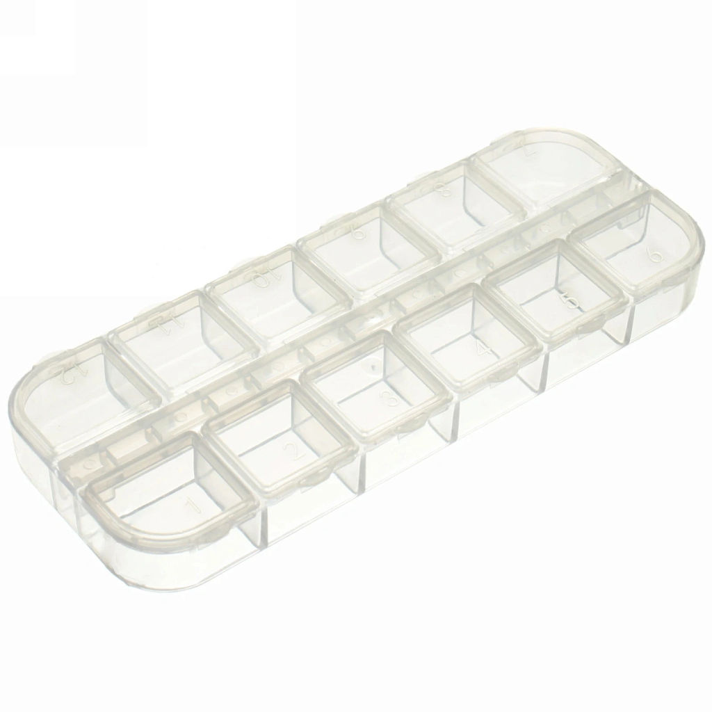 Цена за 12 шт. Таблетница - органайзер 12 ячеек "VOSTOKDOM", цвет как на фото, 13*5*1.5см