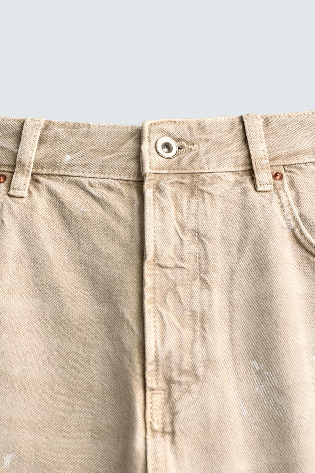 JEANS FLARE FIT EFECTO SALPICADURAS / Tostado claro - Zara фото 9