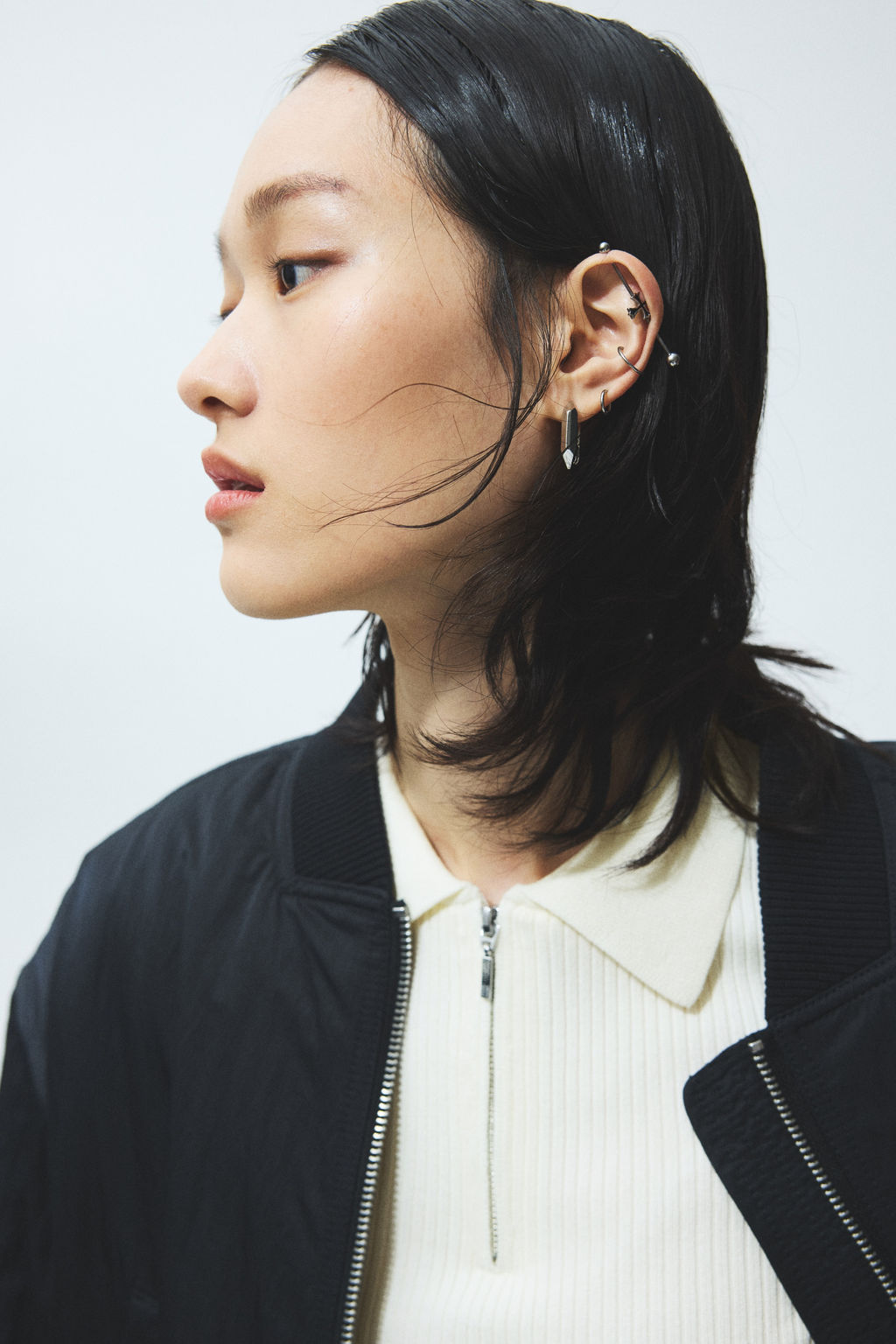 Top en punto de canal? con cuello camisero - H&m фото 3