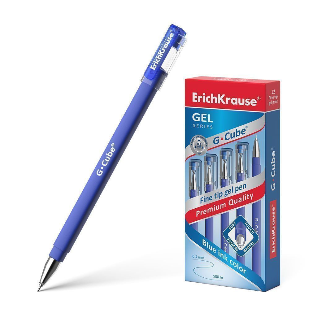 Ручка гелевая ErichKrause® G-Cube®, цвет чернил синий