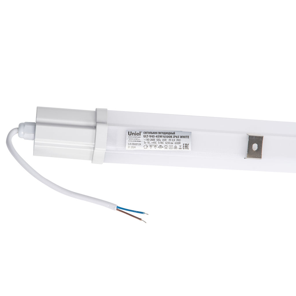 ULT-V45-45W/6500K IP65 WHITE Светильник светодиодный линейный. Дневной свет (6500K). Корпус белый. ТМ Uniel