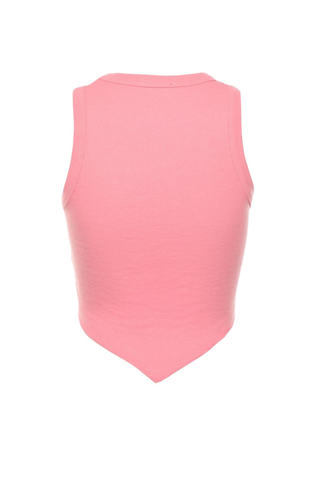 Pembe Asimetrik Super Crop Fitilli Esnek Orme Atlet TWOSS22AL0065