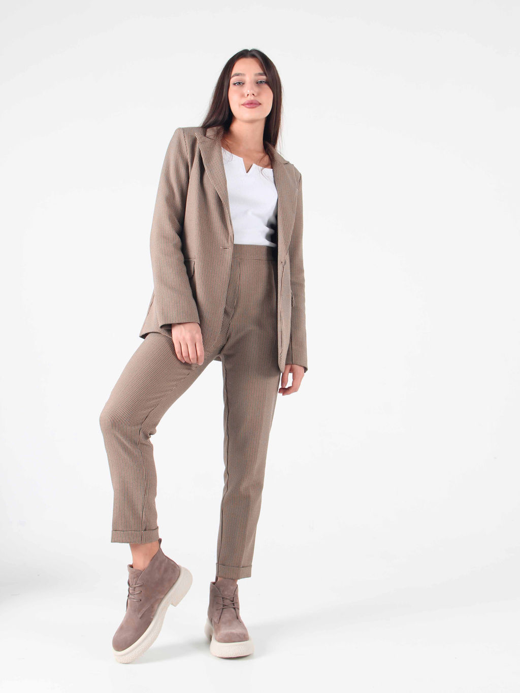 Ботинки 308.агатаw. капучино замш/Байка