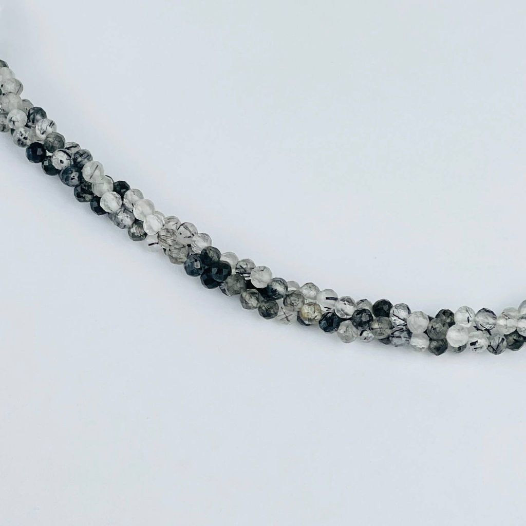 Колье тройное Кварц с включениями Турмалина черного - Радуга самоцветов фото 3