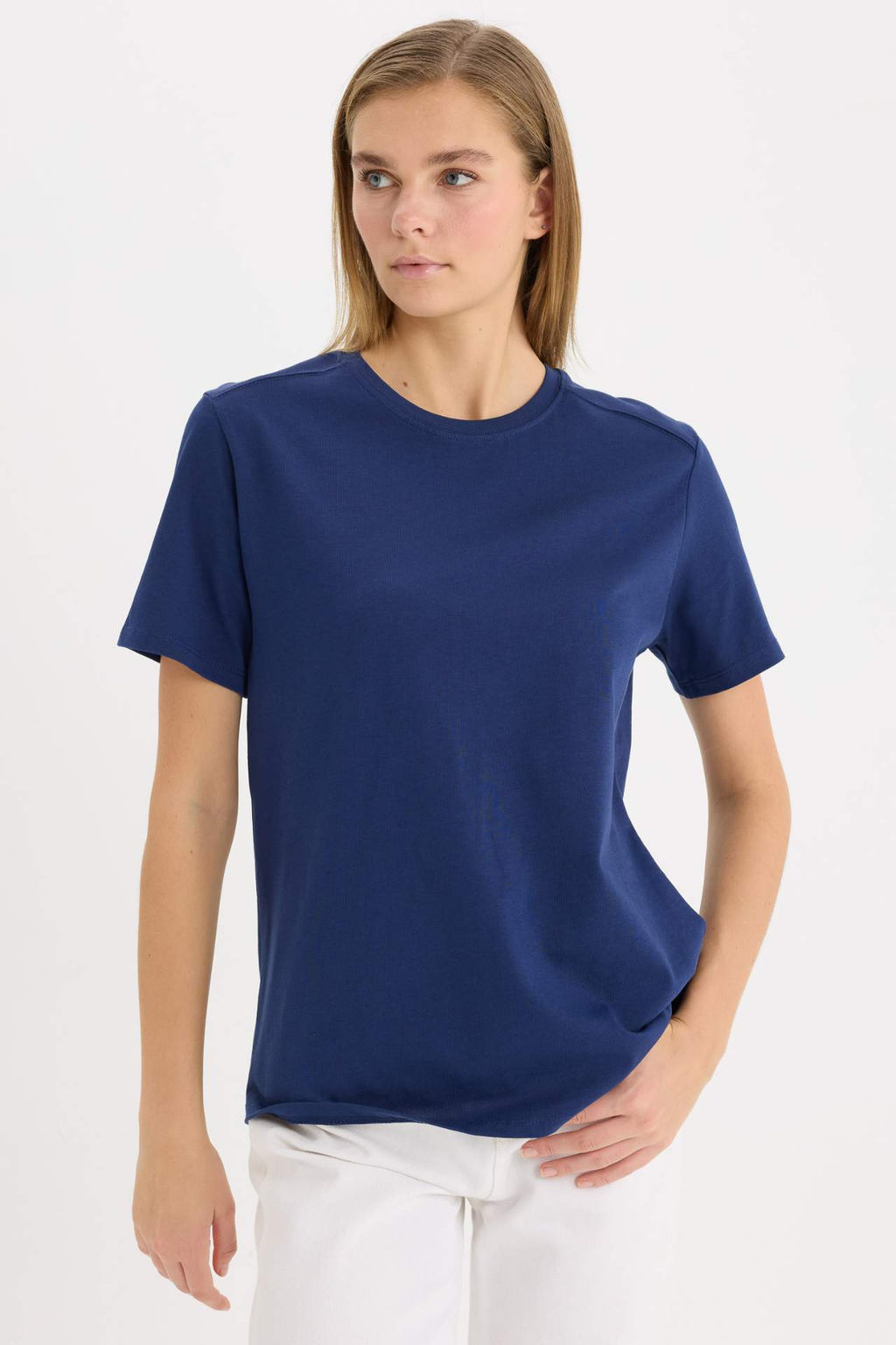Regular Fit Bisiklet Yaka Premium Basic Duz K?sa Kollu Tisort - Defacto фото 6