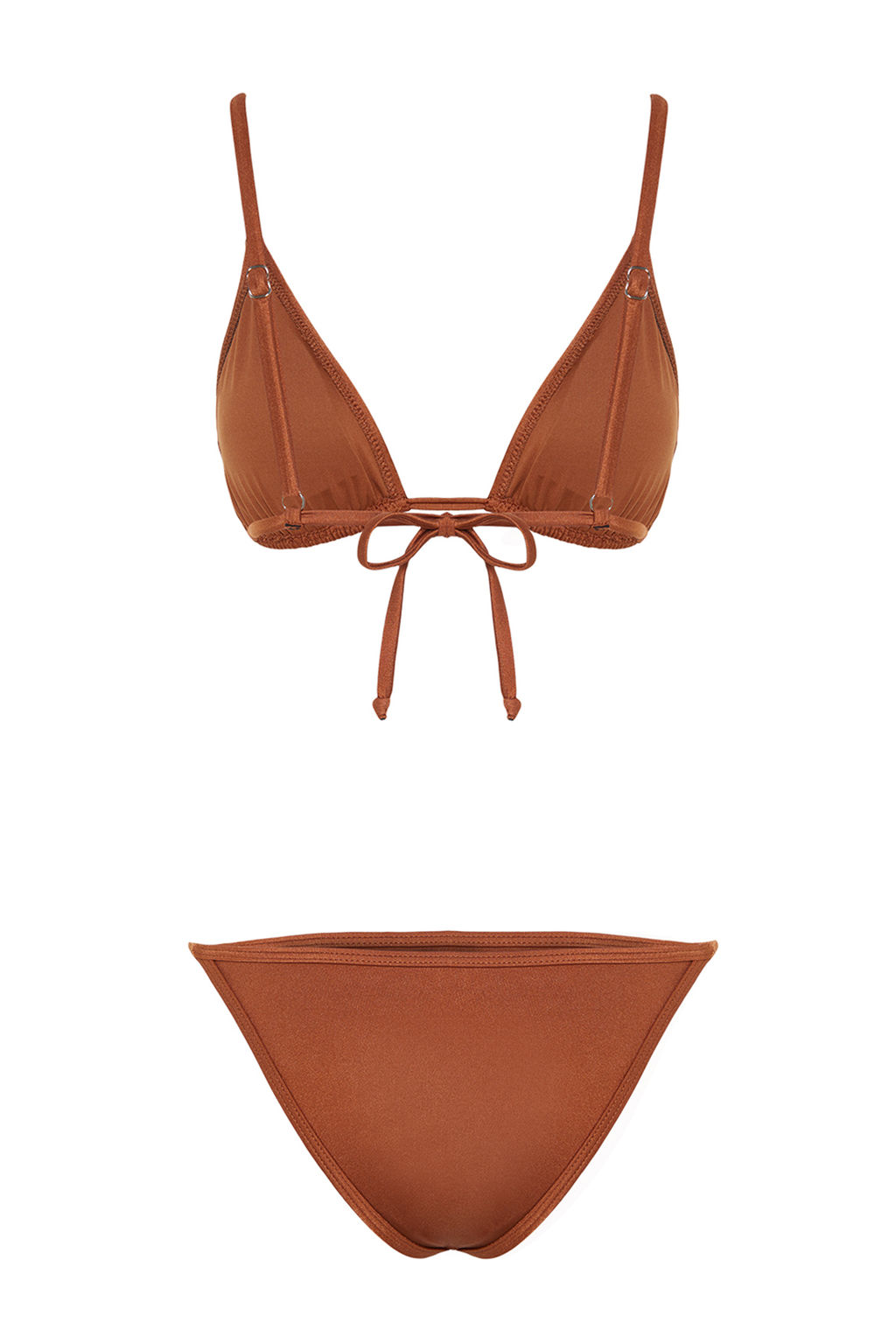 TRENDYOLMILLA Kahverengi Ucgen Brazilian 3lu Bikini Tak?m? TBESS24BT00022  фото 8