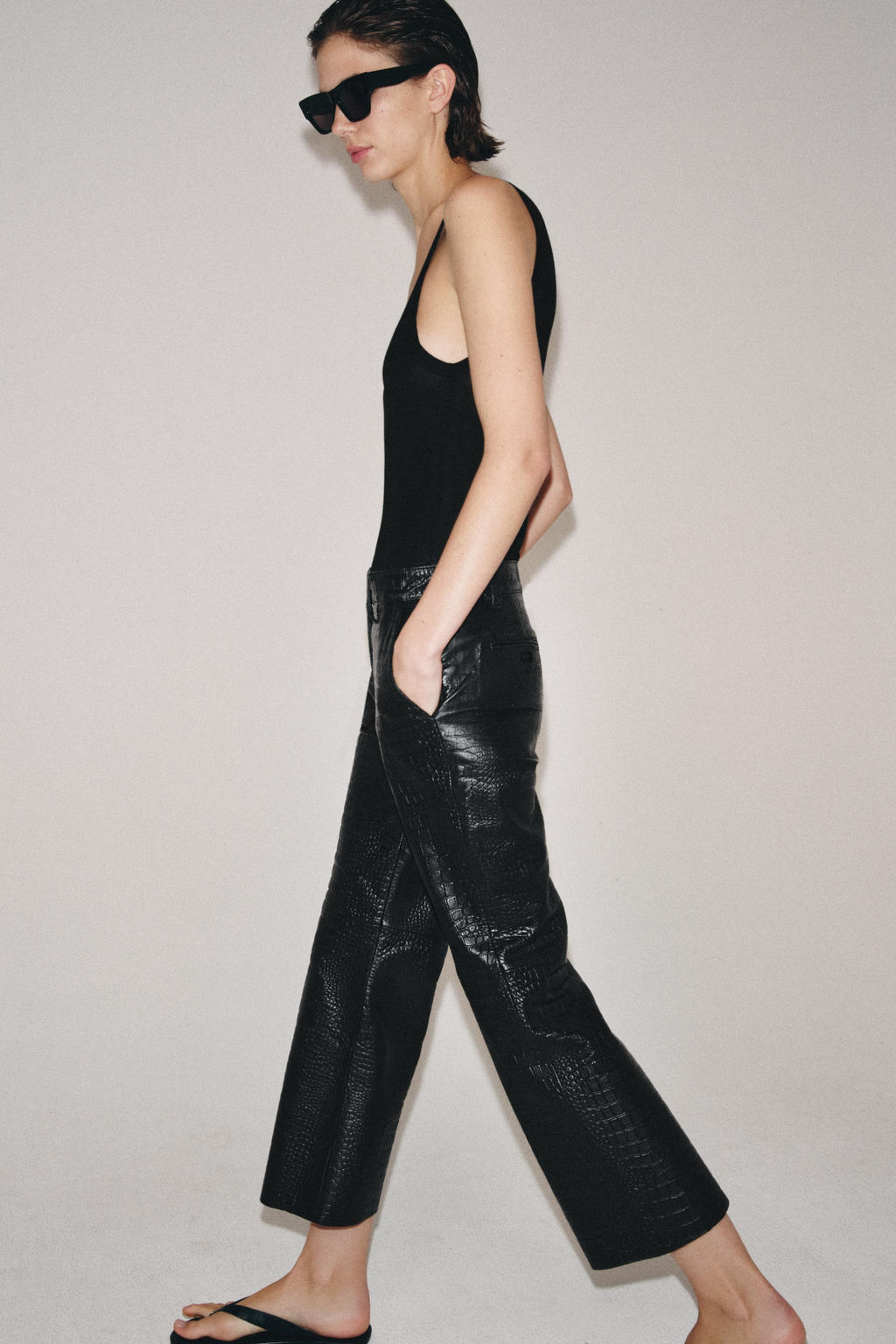 PANTAL?N COCO PIEL ZW COLLECTION LIMITED EDITION / Negro - Zara фото 4