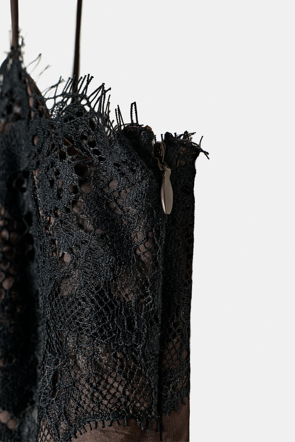 ZW COLLECTION ASYMMETRIC SATIN LACE DRESS - Zara фото 6