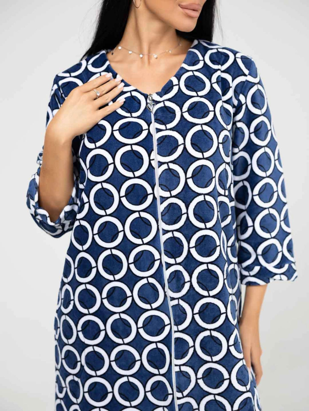 Халат женский, цвет синий