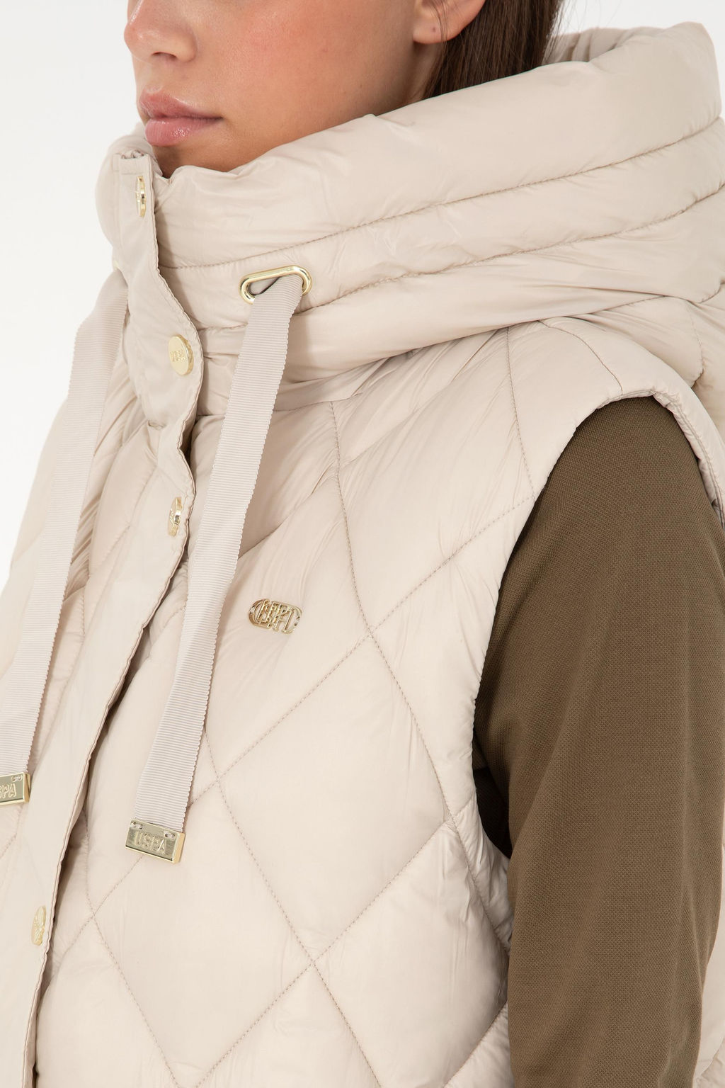 Женский кремовый жилет - U.s. polo assn фото 7