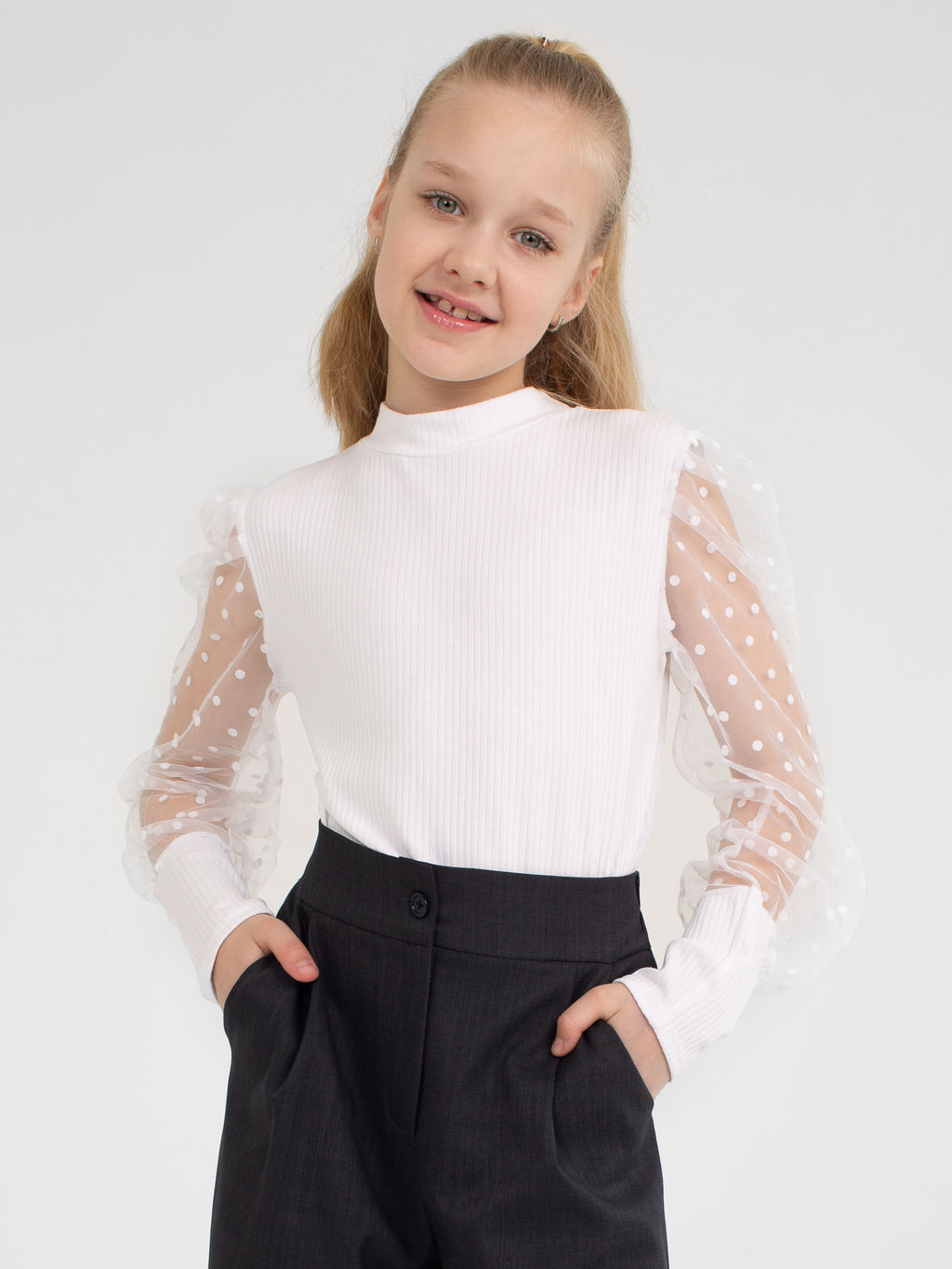 Блузка для девочек - Синий мир фото 5