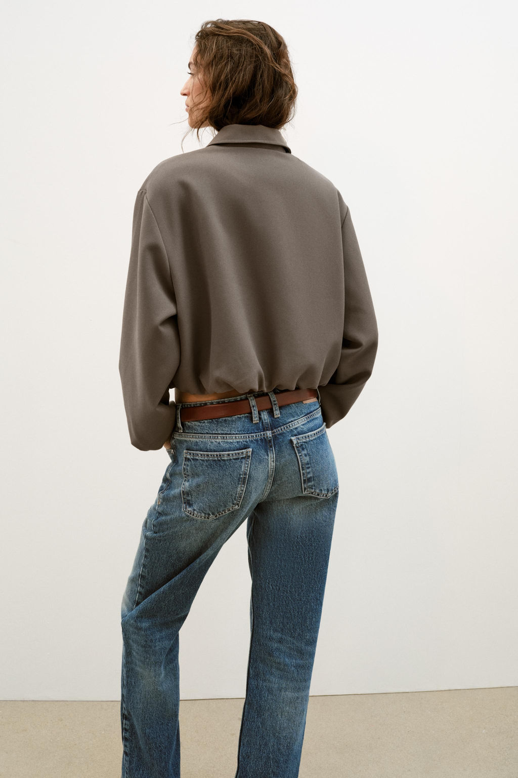 CHAQUETA GLOBO CREMALLERA / Khaki claro - Zara фото 6