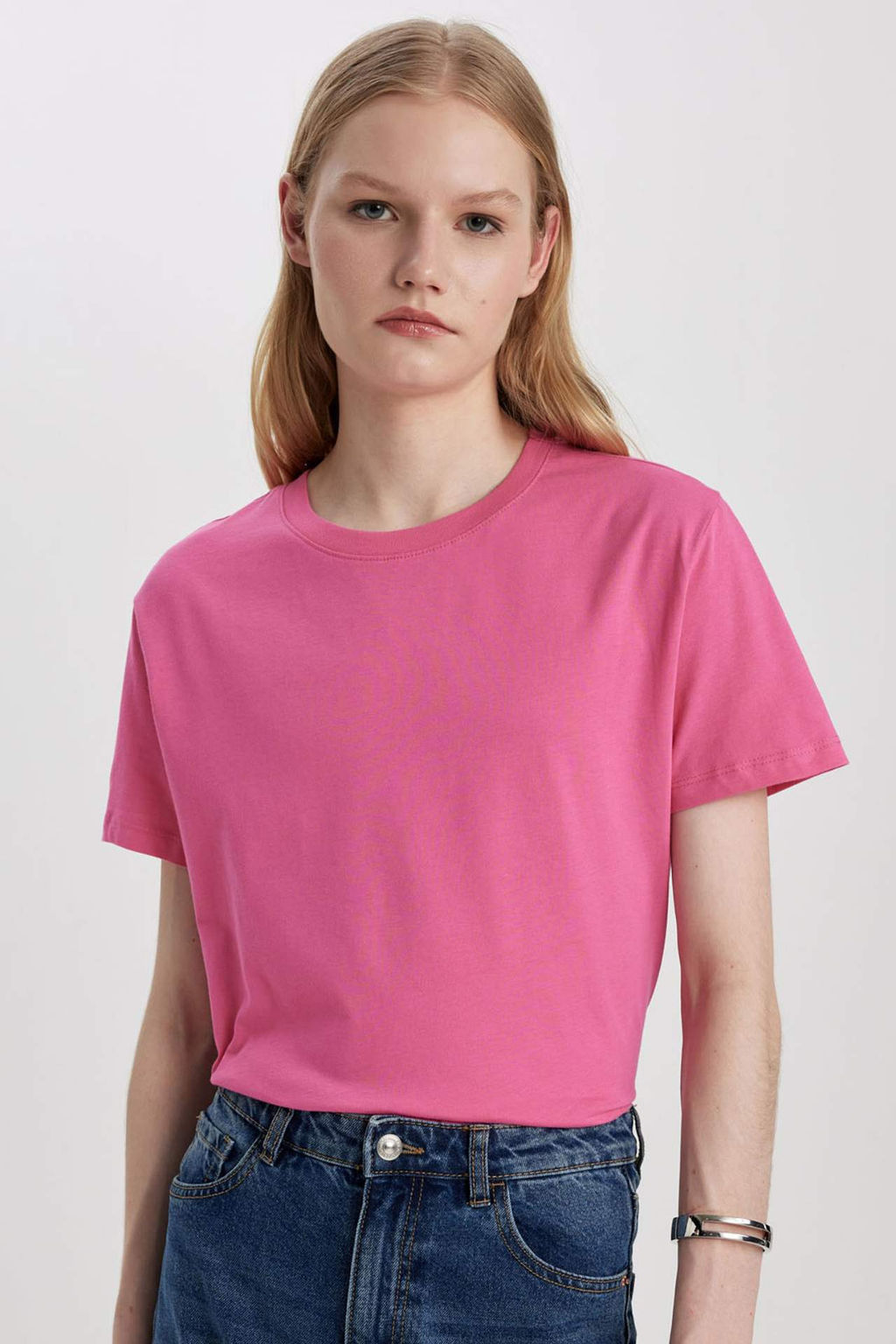 Regular Fit Bisiklet Yaka K?sa Kollu %100 Pamuk Tisort - Defacto фото 3