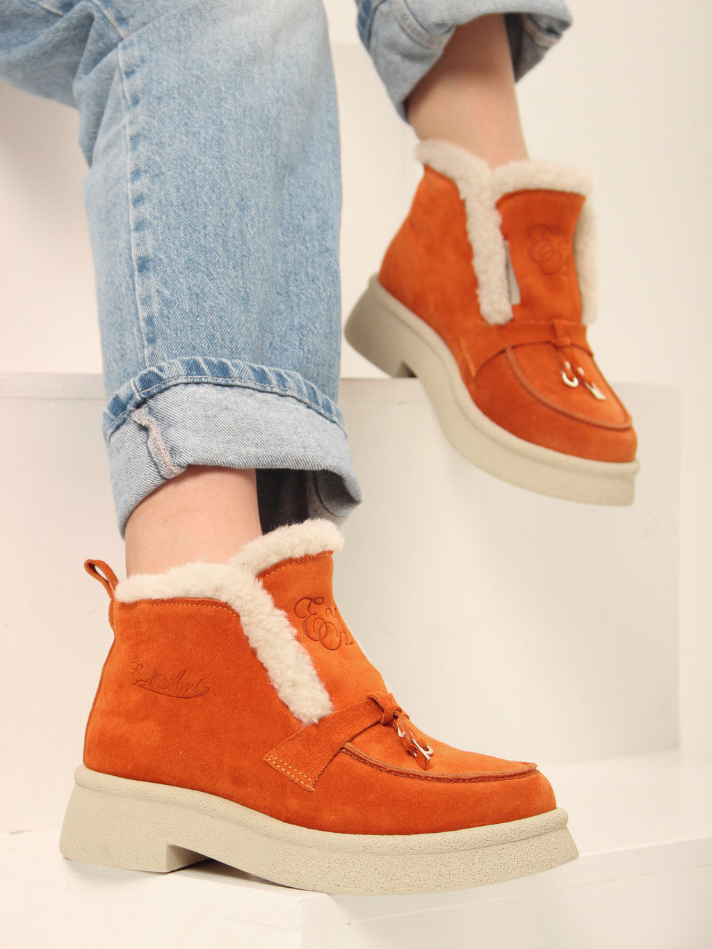 Ботинки EDART 307.florida be.мандарин замша/шерсть - Ed'art фото 11