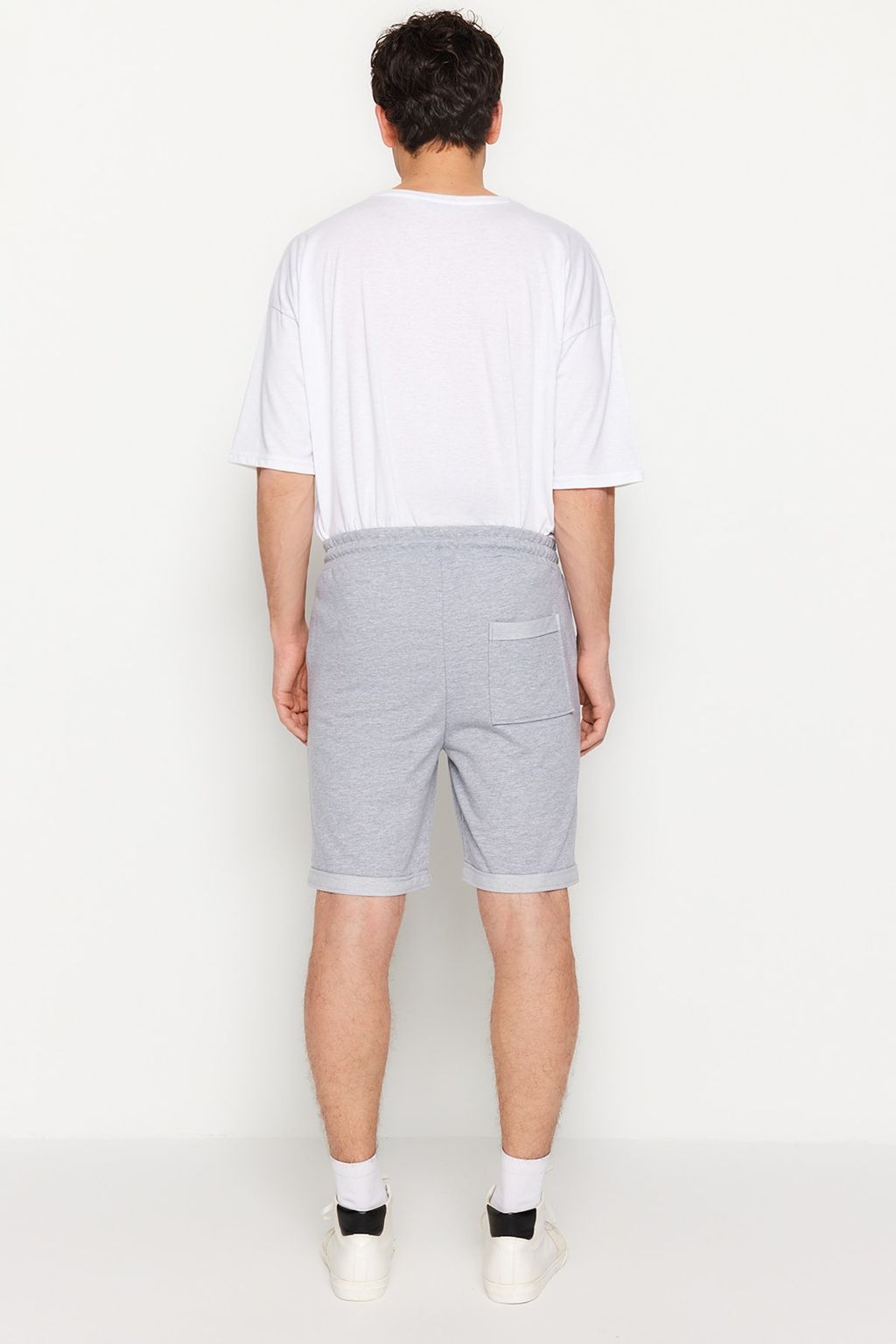 Gri Regular/Normal Kesim Orta Boy Lastik Belli Bagc?kl? Duble Paca Sort TMNSS21SR0046