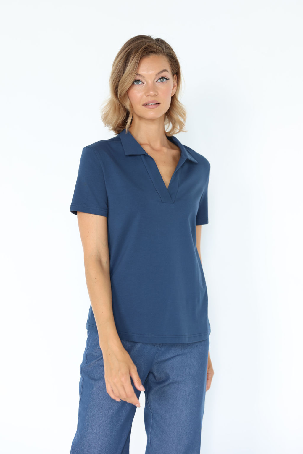 Футболка с воротом и V- вырезом - Looklikecat фото 2